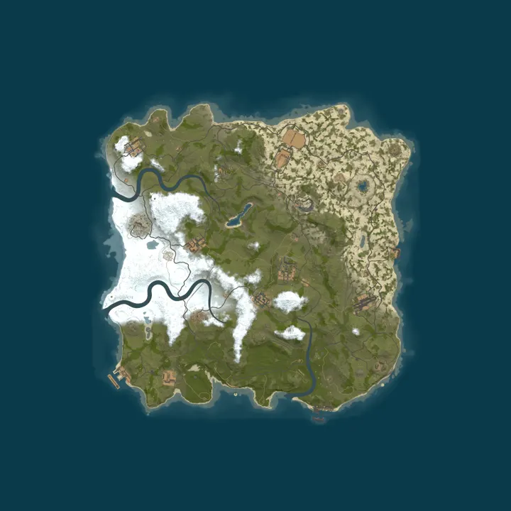 Map of RUSTOLUTION.GG 2x Monthly | Solo Duo Trio | 50% Upkeep | No BP