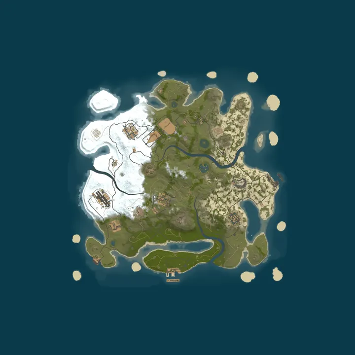 Map of [US] Rust Isle Random Item Jump 10x EVENTS Flat Islands Wiped 1