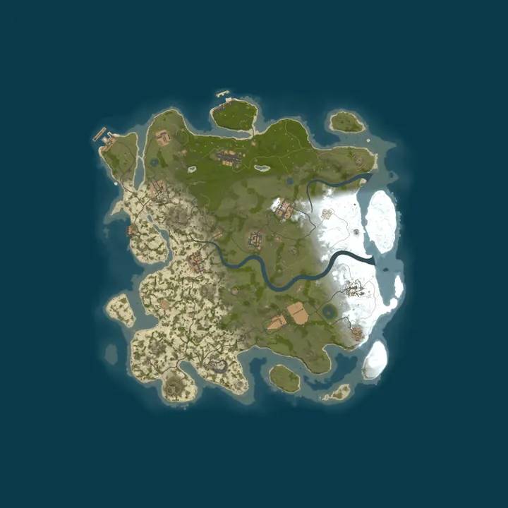 Map of [US] TetherRust.com 3X | Shared BPs [Loot+|Shop|Events] MAX 5