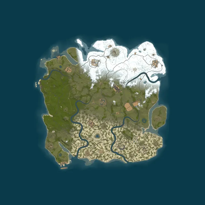 Map of AQUA Rust | EU 10x Monthly | Kits | No BPs | No Workbench | Sho