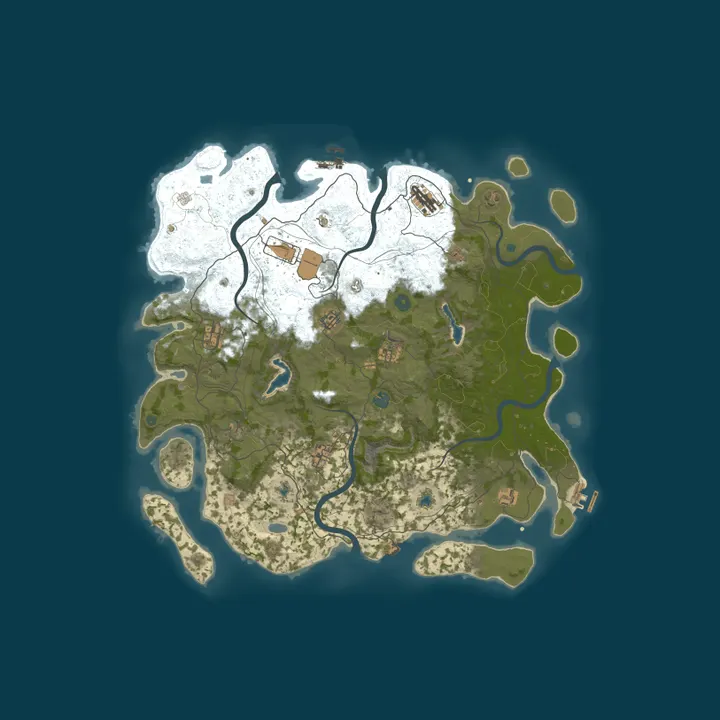 Map of Friendly Rust – No Raid Vanilla PvE | No Theft No Kill 1x1