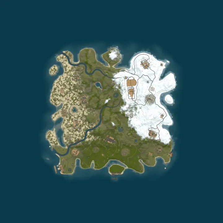 Map of Friendly Rust – Vanilla Primitive | 1x1 No Mods
