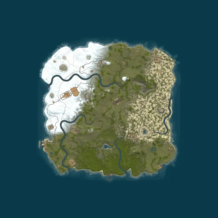 Map of JumpRust.com - US 5x|PVP+PVE|Shop|Kits|TP|NPC Bases|Events|