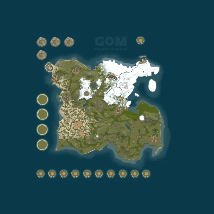 Map of EU GOM 15x Bi-weekly PVE Grumpy Old Man |Kits|Skins|BackPack|Sh