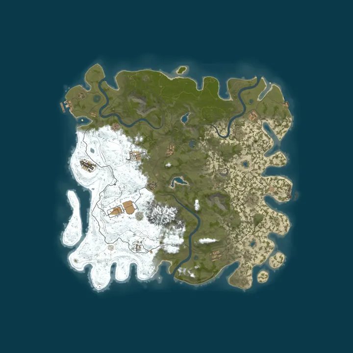 Map of Sharky's PVE Server - 5X | Raidable NPC Bases | Bi-Weekly Wipes