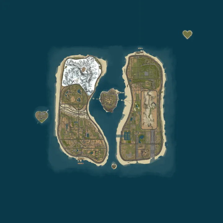 Map of Isle of Love | PvE RP | Win + Linux | Jobs • Levels • Heist