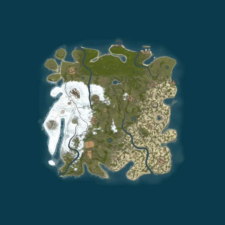 Map of Desert Kings Rust 2x | Solo Duo| Raidprotection | Fresh Wipe |