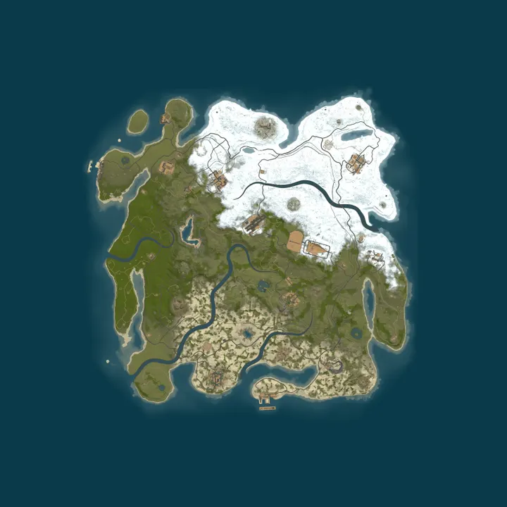 Map of [EU] Rust Blaze 2x | Мирный | PVE | Events