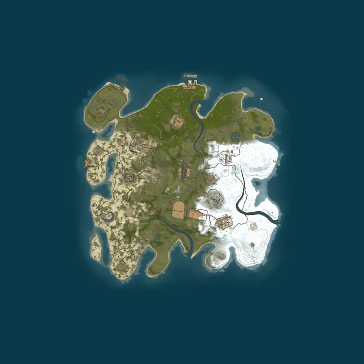 Map of PARADISE RUST #2 [ X25 | NOLIMIT | KITS | CLANS | TP ]