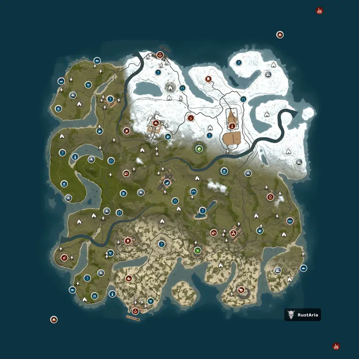 Map of RustAria#3 [Классика PVE/ МИРНЫЙ / SKINDROPS]