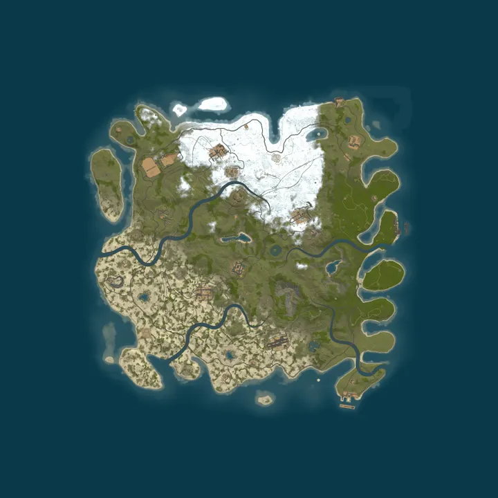 Map of RustyNuts 2x | pve/pvp |Offline Prot | 1/2 decay | SkillTree | 