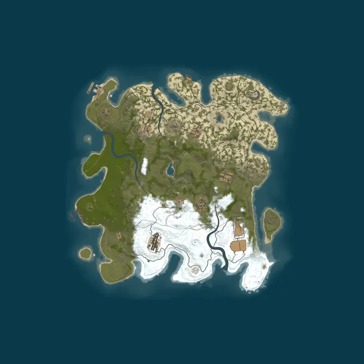 Map of [US] Ember Rust 2x SOLO | JUST WIPED | No BP Wipes