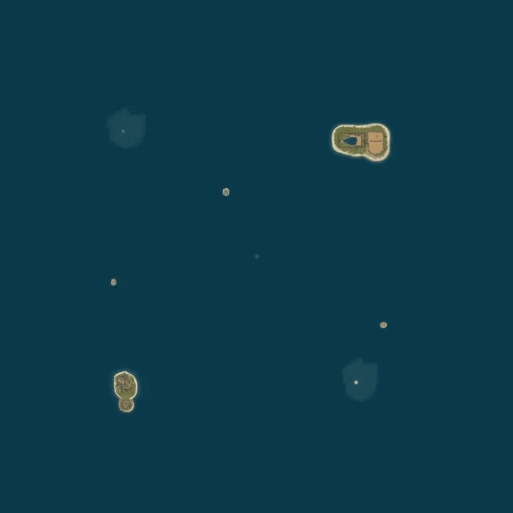 Map of [US] UniqueRust.com WaterWorld | 3x3 Nexus Grid | Vanilla