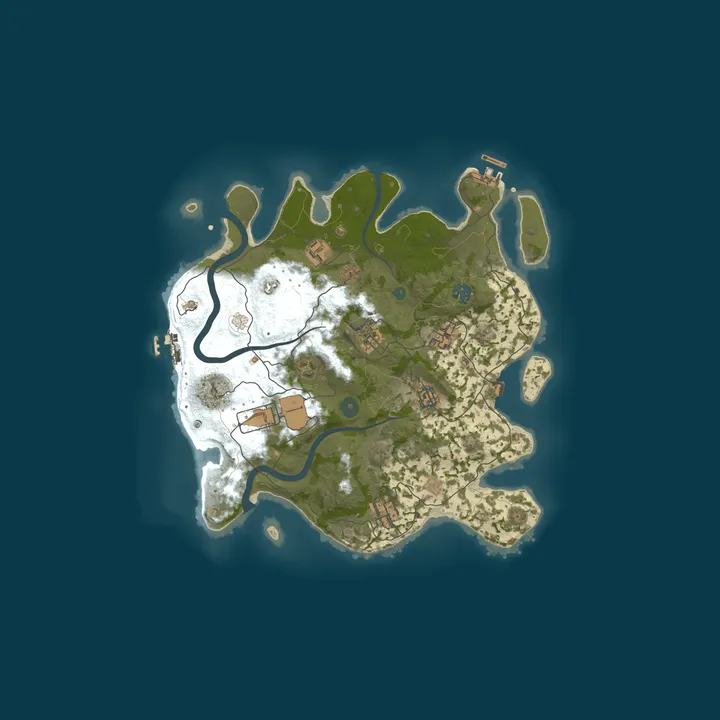 Map of Kingdoms of RUST 2X|RP/PVP|Rewards|NPC Bases