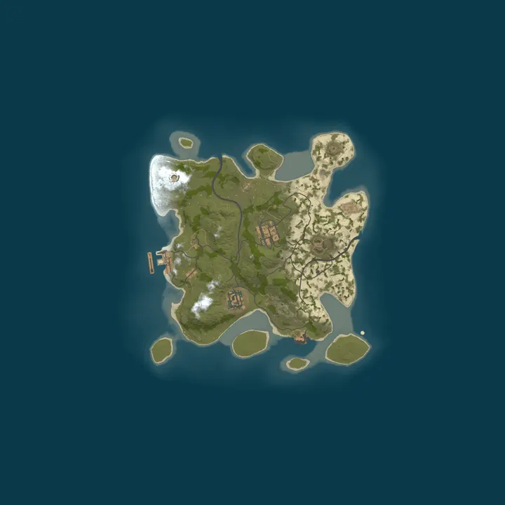 Map of RAVE RUST • X50 | BARREN | FPS+ | MAX 5 | LOOT+ | KITS | SKIN