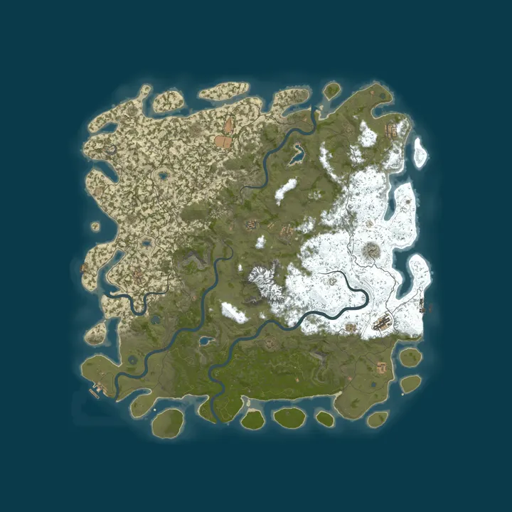 Map of [EU]Lost Isle|PvPvE|NoWipe|RaidBases|RaidProtection|1xLoot|&Mor