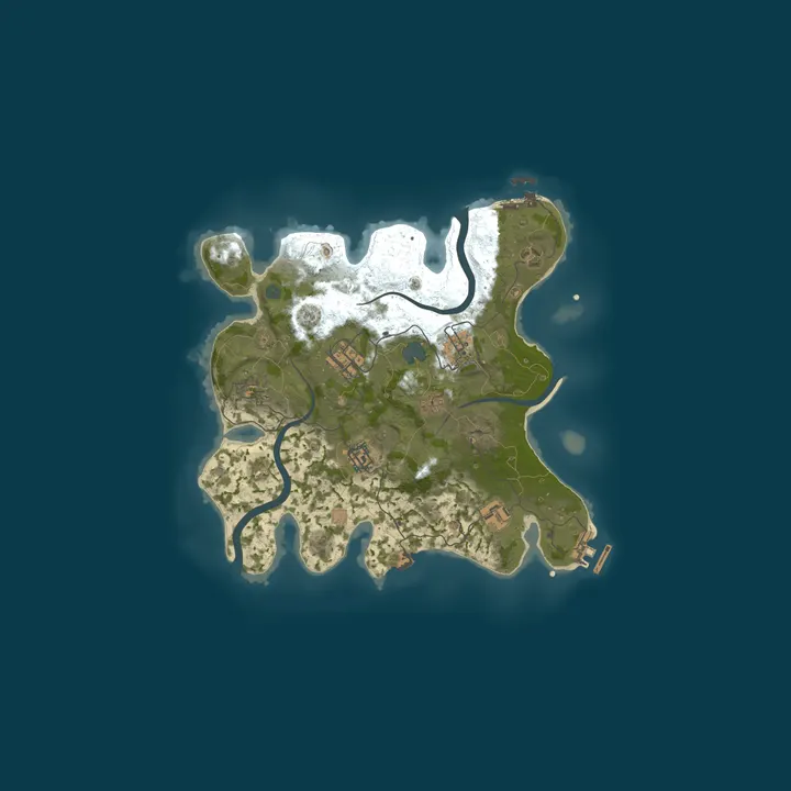 Map of Rust1776 | 3x | PvE + Weekend PvP/Raiding | 90% Less Decay
