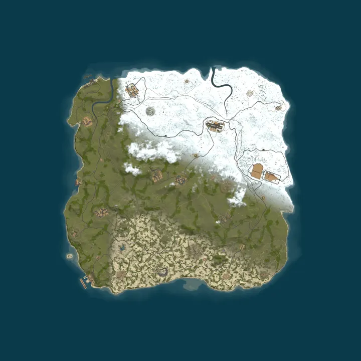 Map of MIRAGE RUST | SUNDAY 2x | VANILLA+ | Wipe 04.10
